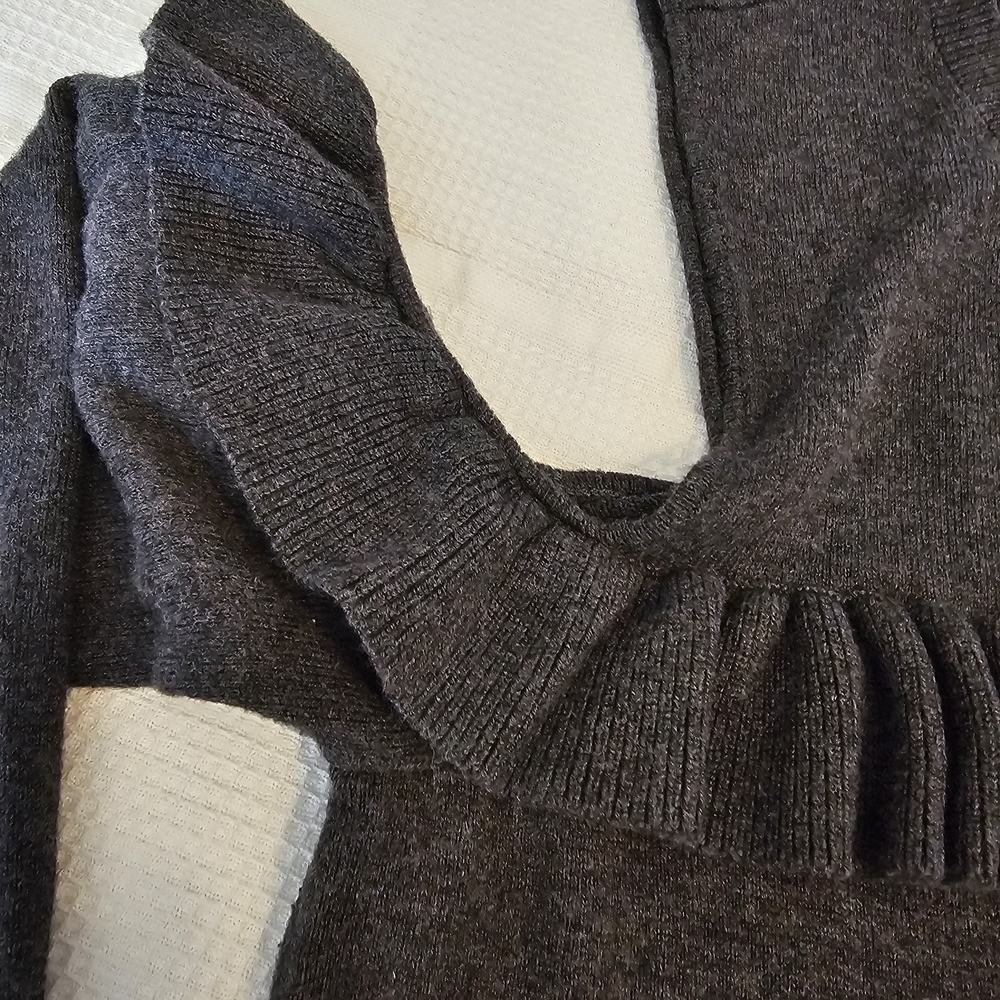 Michael Kors Charcoal Ruffle Tank Top - Picture 7 of 9